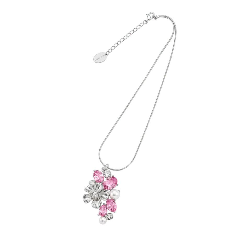 IOAKU La Fleur Garden Pendant halskjede rosa gull 42+6cm