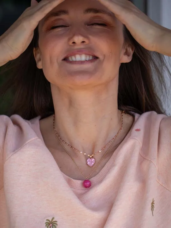 pfg Stockholm Della halskjede rosa jade