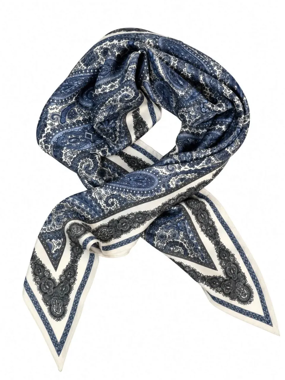 Wos Torino skjerf blå hvit paisley