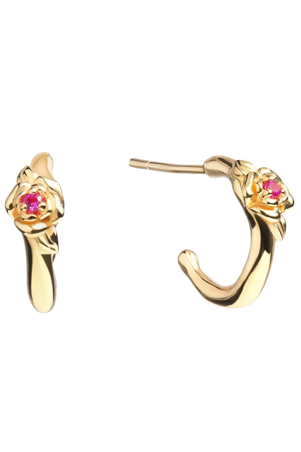Janne Formoe Rosa creol øredobber forgylt 13 mm