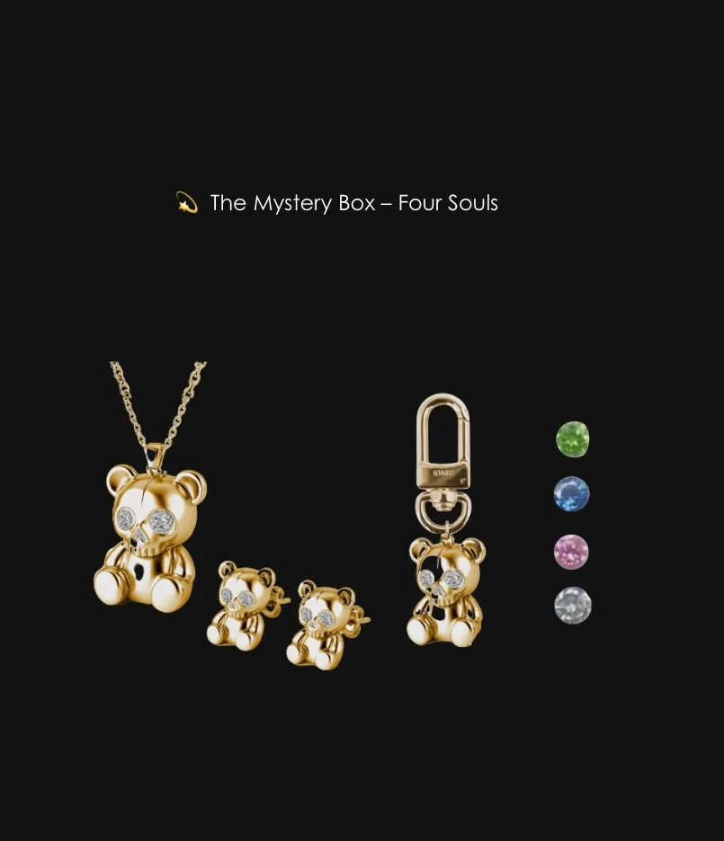 IOAKU Bear Skeleton mystery box sølv øredobber
