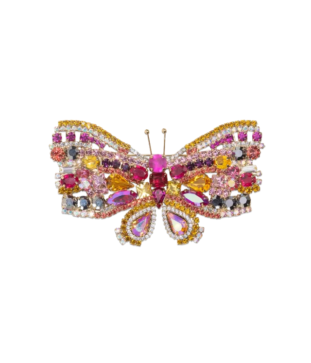 Loren Hope Butterfly Large Butterfly brosje fuchsia glassstein