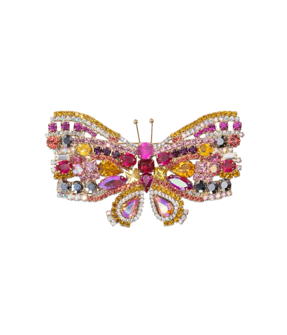 Loren Hope Butterfly Large Butterfly brosje fuchsia glassstein