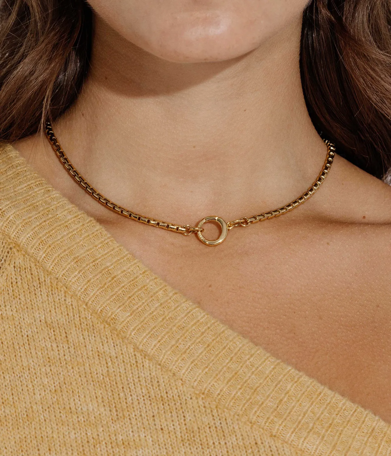 Loren Hope Scottie Chain halskjede gull 43 cm bokslenke