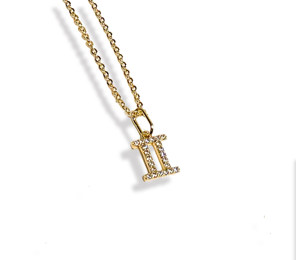 IOAKU Zodiac Sparkle Micro halskjede gull