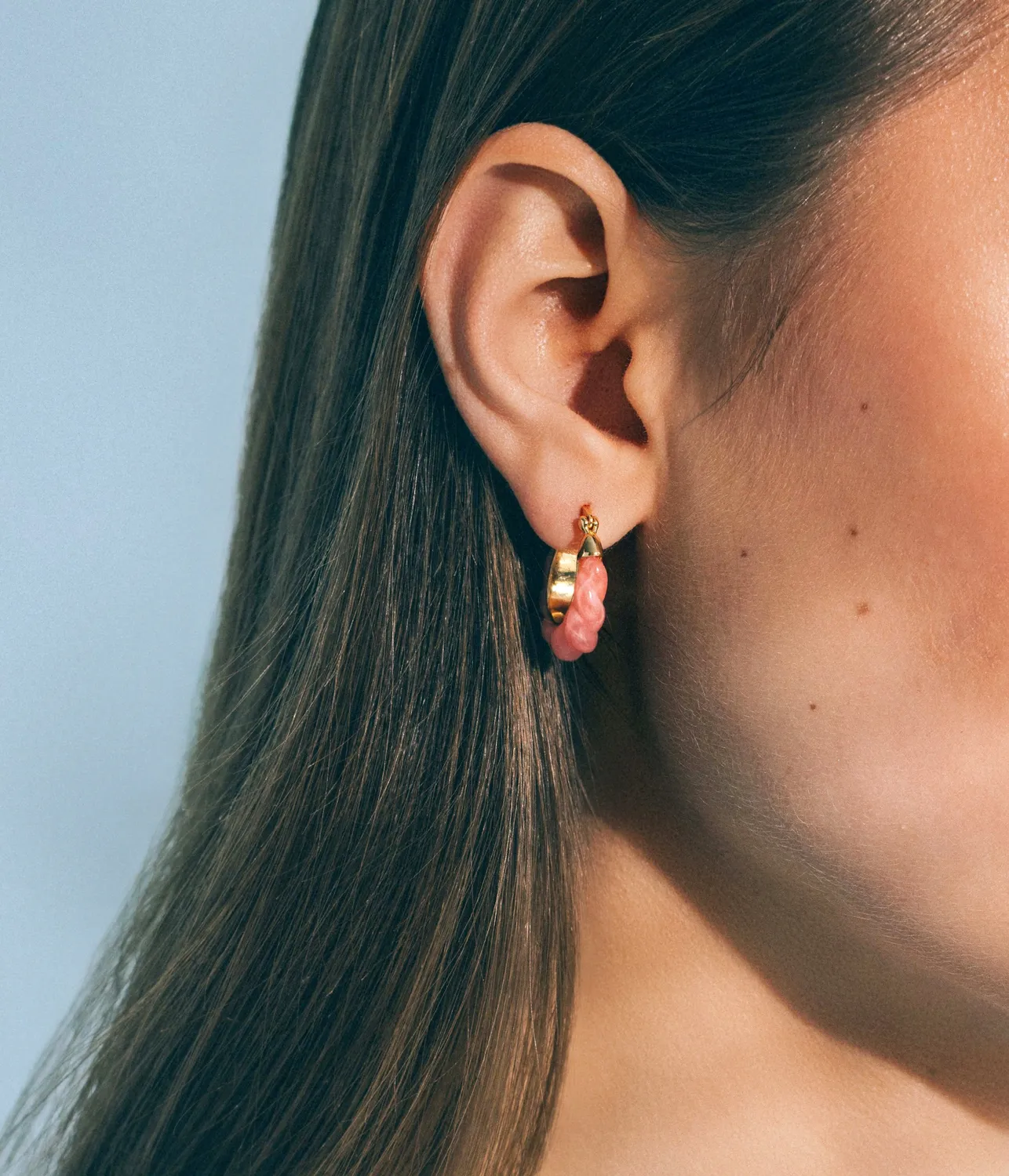 Loren Hope Alani hoops øredobber rosa 2,2 cm