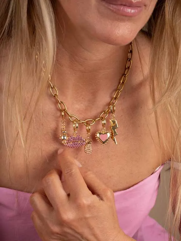 PFG Stockholm Lip berlock glitter anhengs-charm
