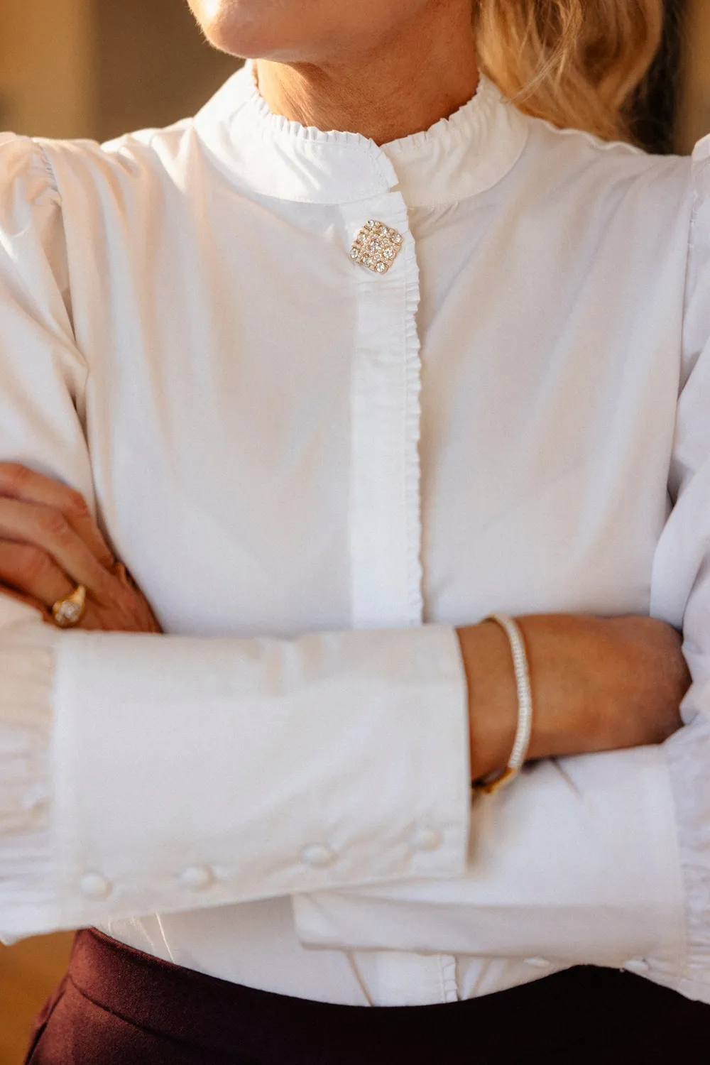 Janne Formoe Bisnissblusen bluse hvit tencel