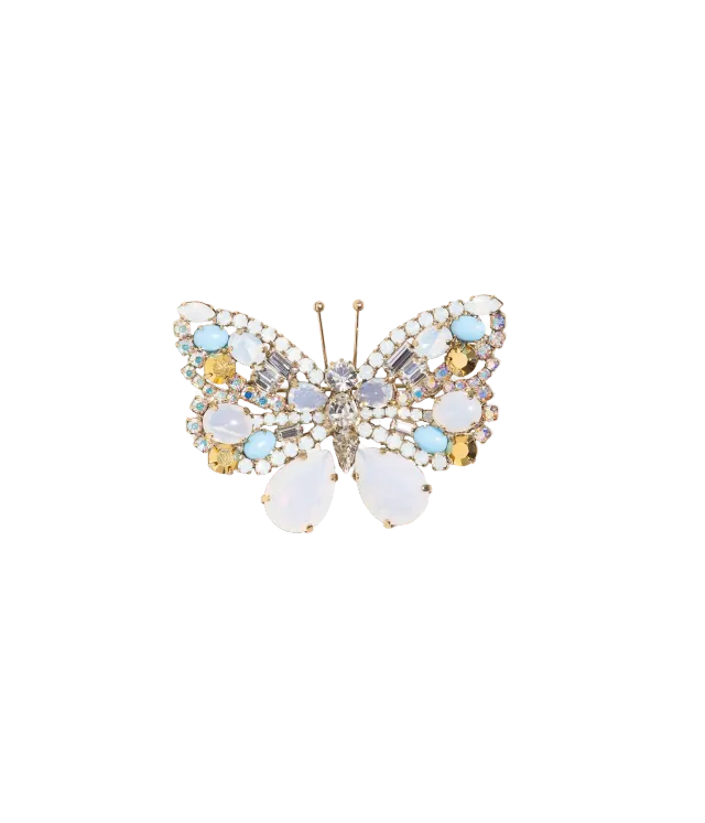 Loren Hope Small Butterfly brosje hvit opal