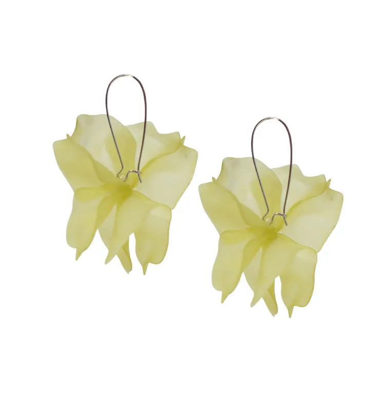 Wos Petal øredobber lysegrønn 6 cm akryl