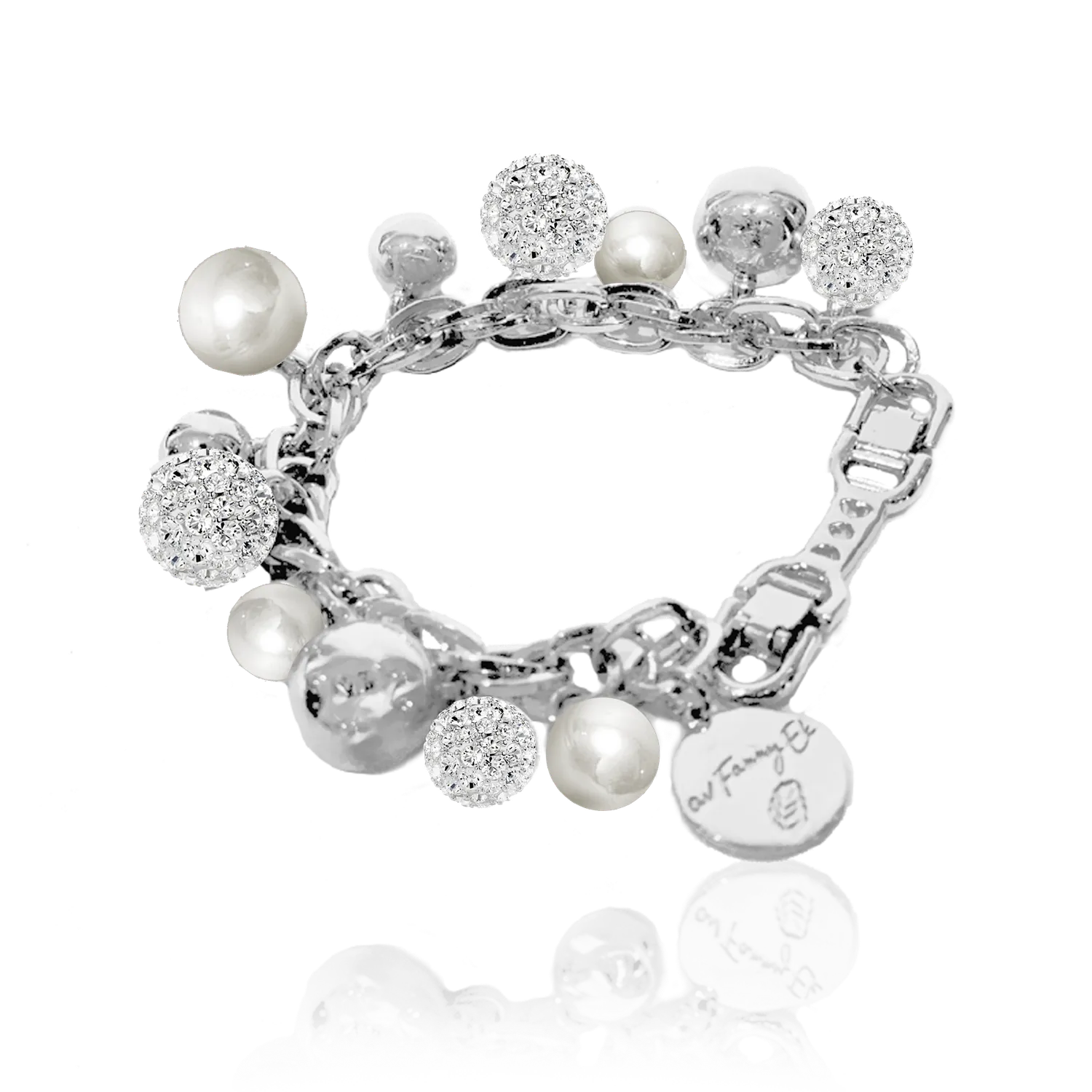 IOAKU Berry Pearl Sparkle armbånd hvit gull 16–19 cm