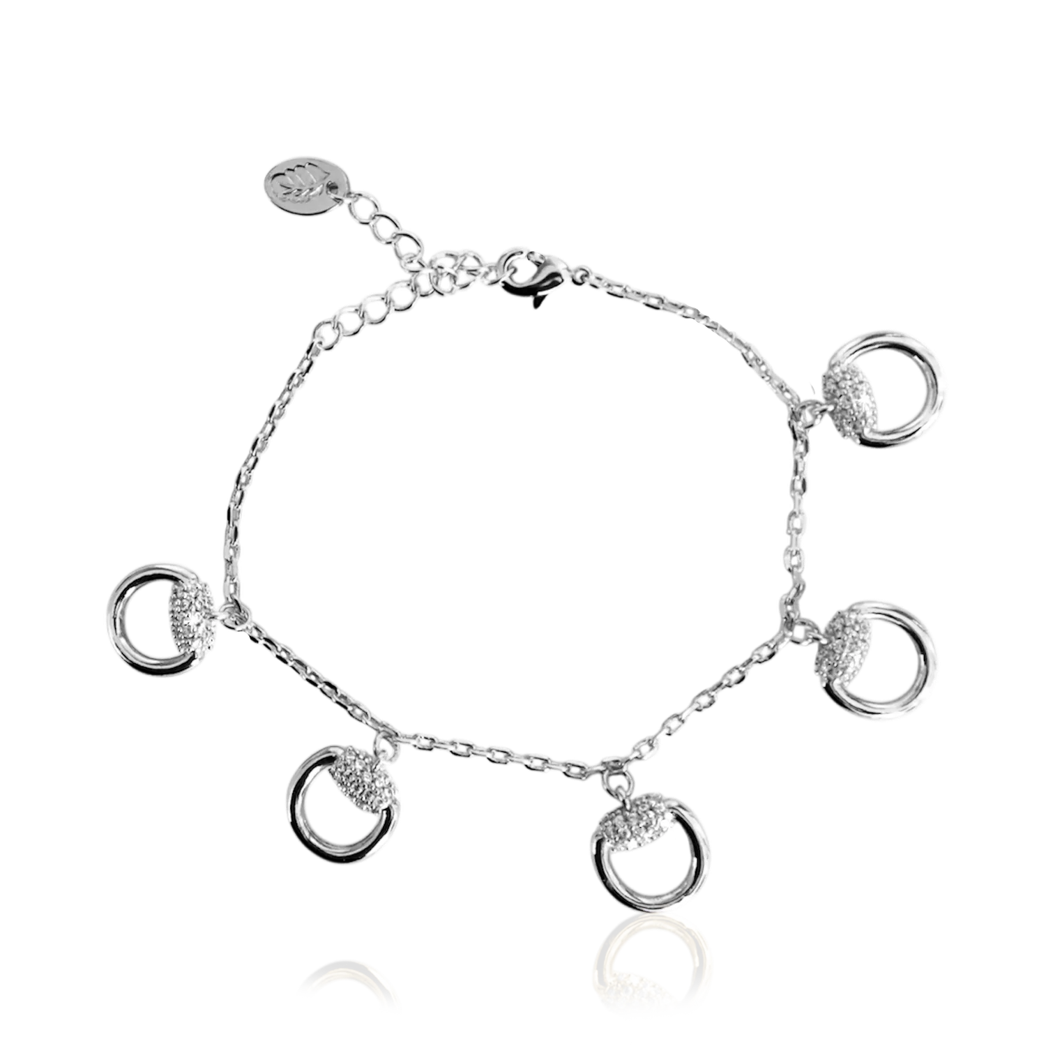 IOAKU Horsebit Charm Sparkle armbånd gull