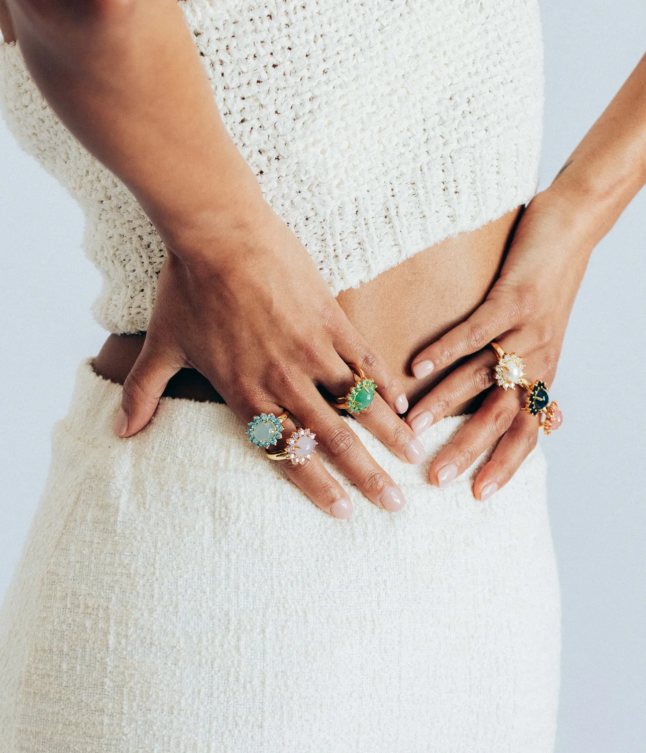 Loren Hope Georgie Ring cocktailring Navy justerbar statement