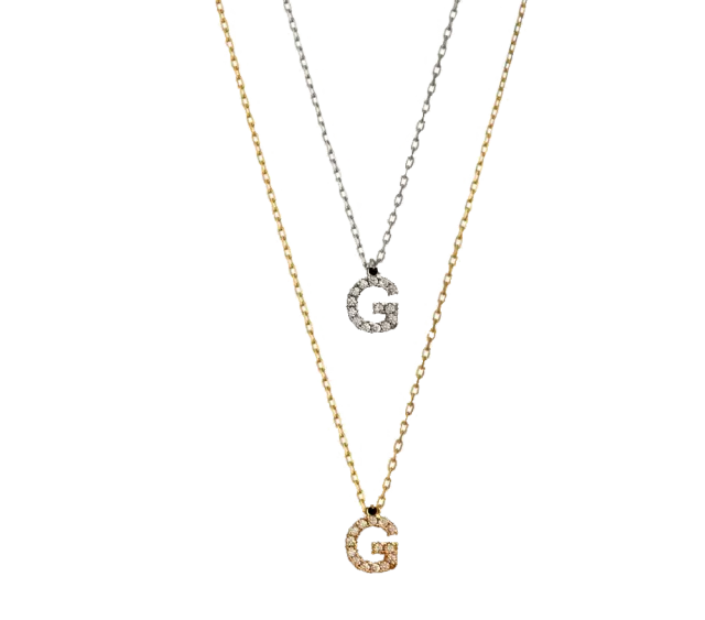 IOAKU Identity Micro Necklace AZ halskjede gull bokstav A