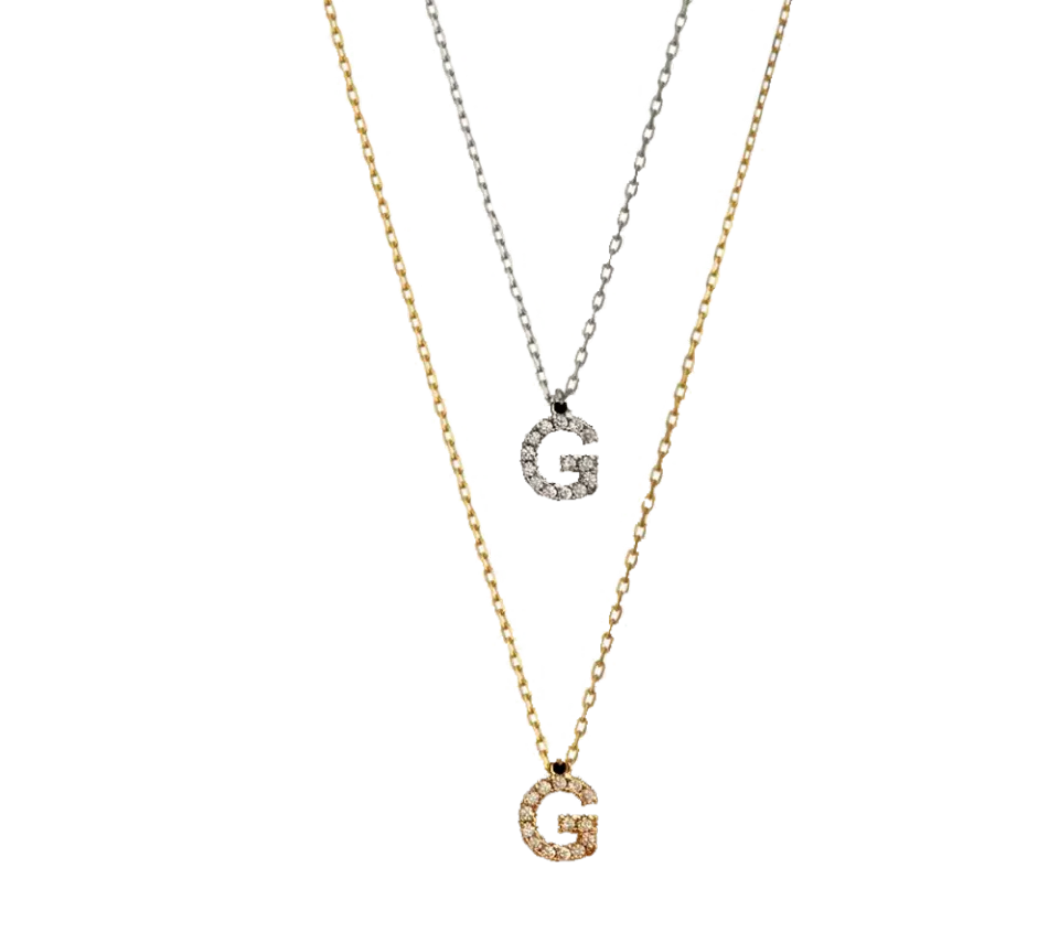 IOAKU Identity Micro Necklace AZ halskjede gull bokstav A