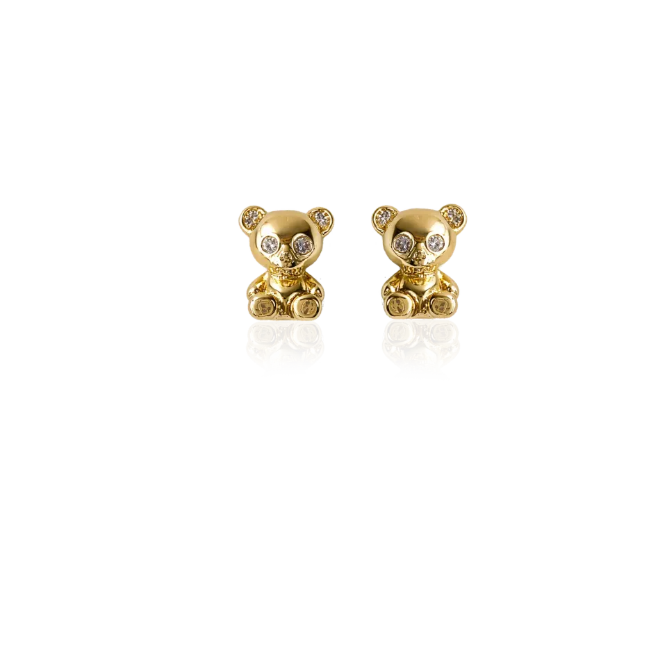 IOAKU Bear Skeleton Studs øredobber hvit stål