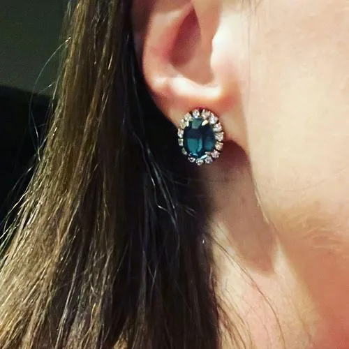 Loren Hope Diana øredobber blå forgylt 1,3 cm