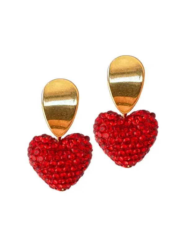 pfg Stockholm Sparkling Heart øredobber rød