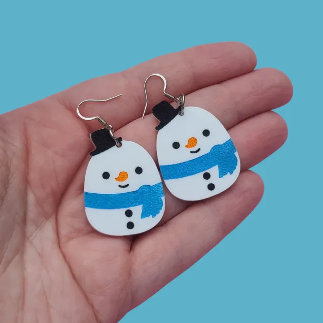 MiniKitty Snowman Squish øredobber jul akryl