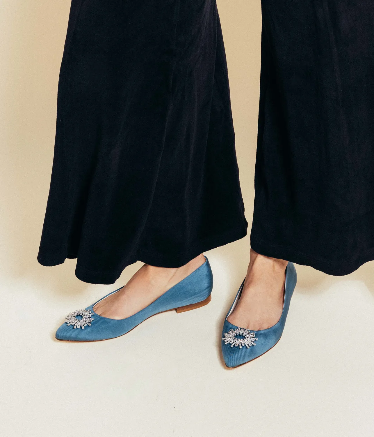 Loren Hope Stevie ballerina blå silke 37-41