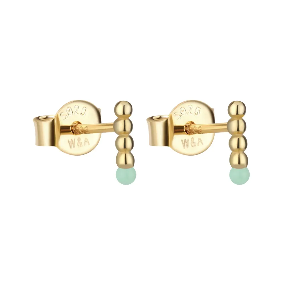 Wioga Dots E-8516-GP øredobber forgylt pistasj 0,7 cm