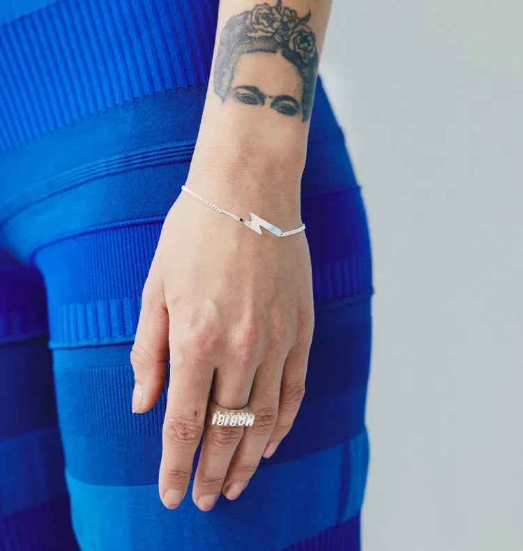 Wos Flashy armbånd sølv lyn 19 cm stål