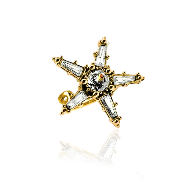 IOAKU Starlumen Crystal Ring ring gull 3 cm nikkelfri