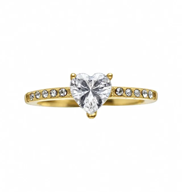 Wos Up Mi Amore ring gull klar zirkoa 16 mm