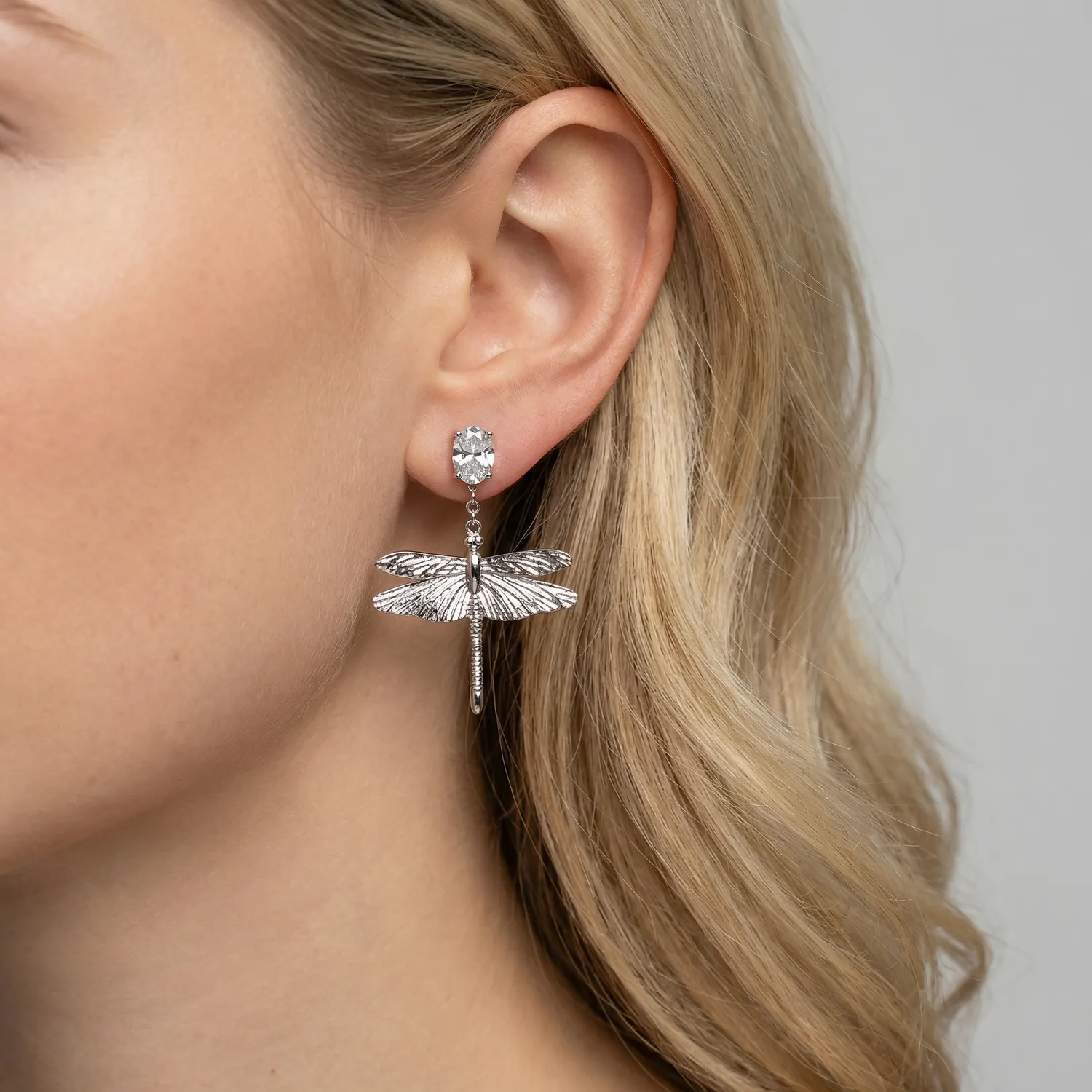 IOAKU Dragonfly Reborn Crystal Studs øredobber gull nikkel-frie