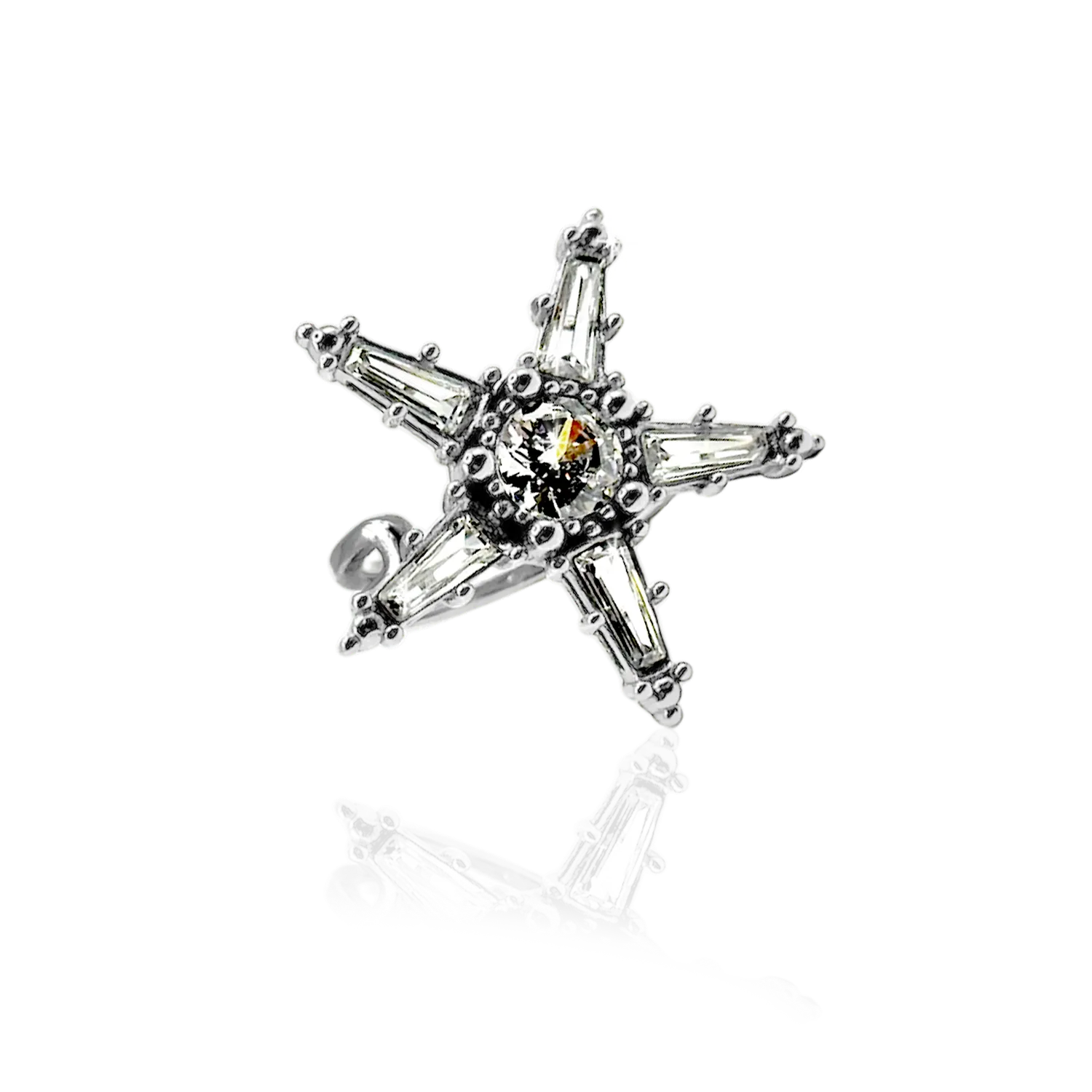 IOAKU Starlumen Crystal Ring ring gull 3 cm nikkelfri