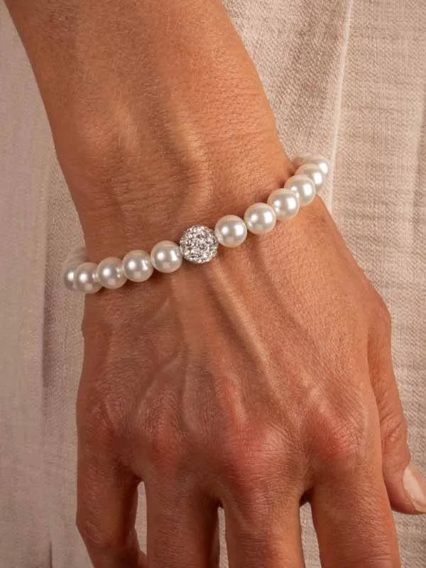 pfg Stockholm Vera Glam armbånd perler hvit