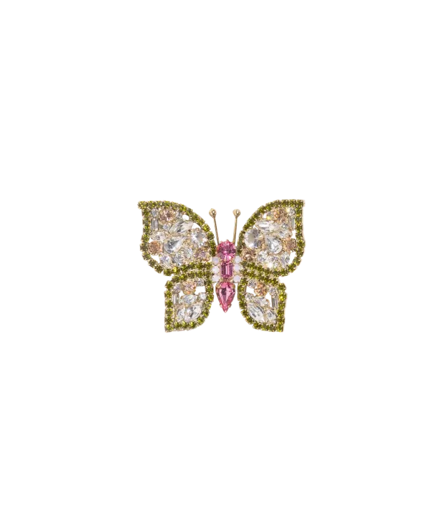 Loren Hope Butterfly brosje small olivine