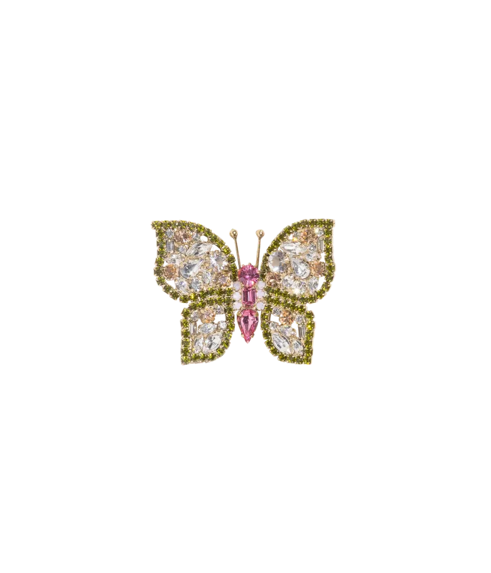 Loren Hope Butterfly brosje small olivine