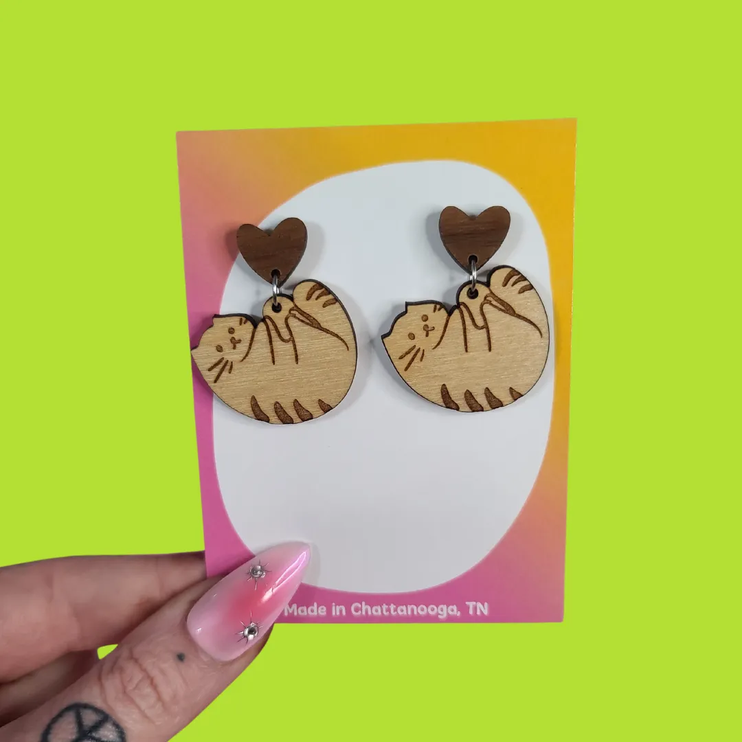 MiniKitty Hanging Love Cat øredobber akryl statement