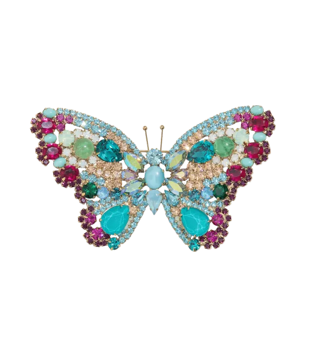 Loren Hope Butterfly brosje aqua X-stor unik
