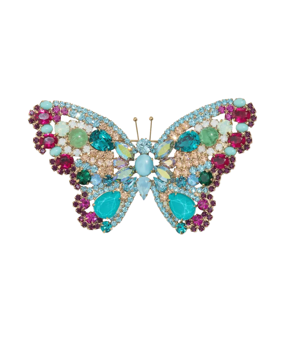 Loren Hope Butterfly brosje aqua X-stor unik