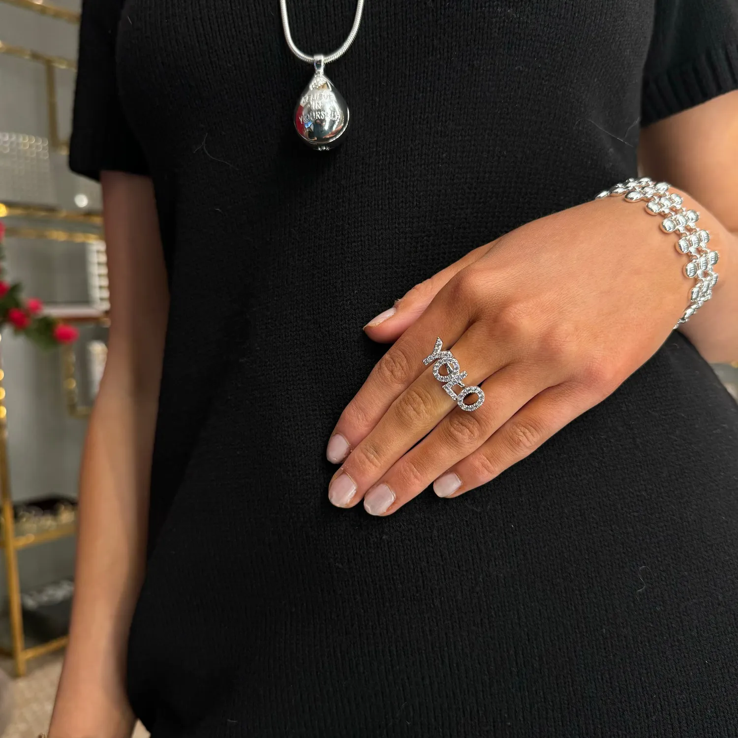 IOAKU Yolo Sparkle ring gull justerbar