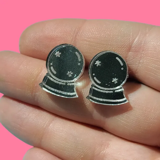 MiniKitty Crystal Ball Mirror Studs øredobber speil