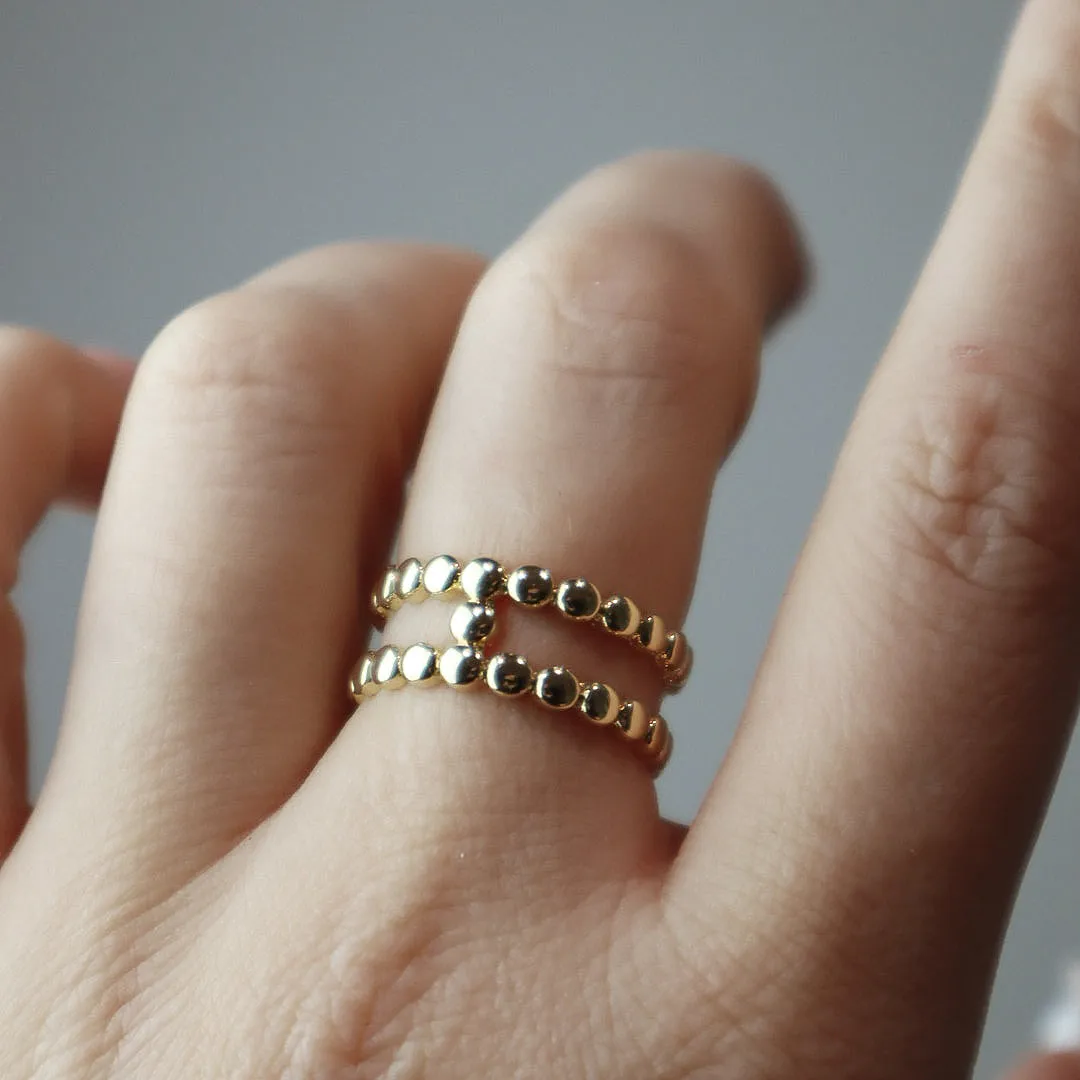 IOAKU Berry Twin ring gull one size justerbar