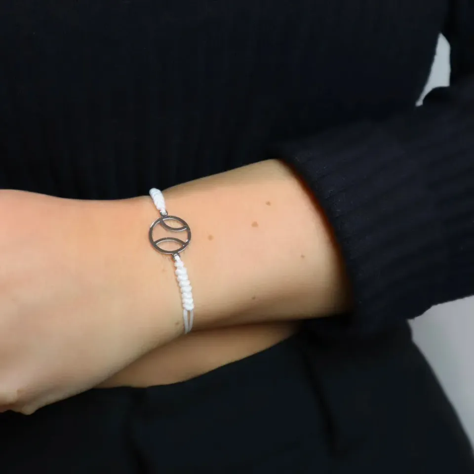 IOAKU Tennis Ball armbånd hvit gull justerbar nikkel fri