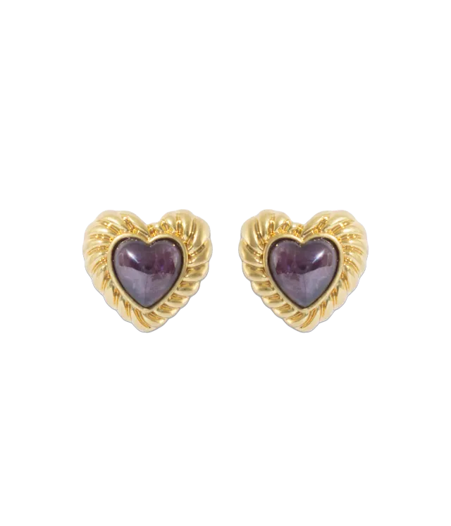 Loren Hope Camille Amethyst Heart øredobber ametyst hjerte