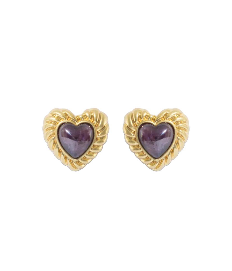 Loren Hope Camille Amethyst Heart øredobber ametyst hjerte