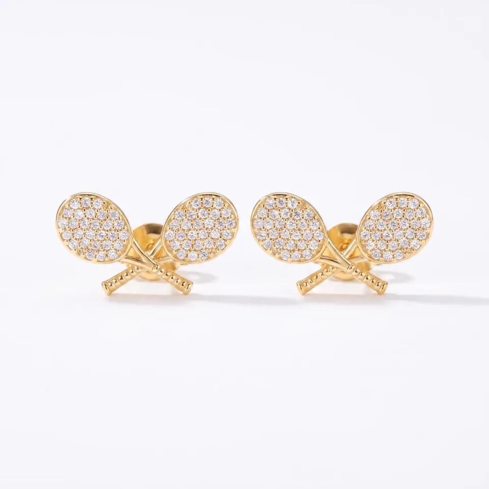 IOAKU Double Sparkle Tennis øredobber stål