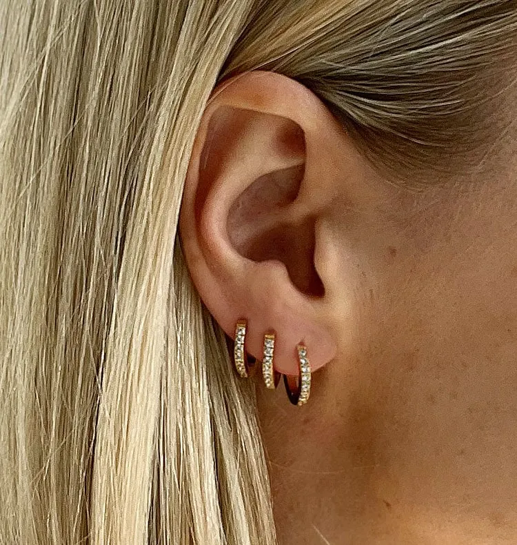 Wos UP Silver Hoop singeløredobb sølv glitter 15 mm