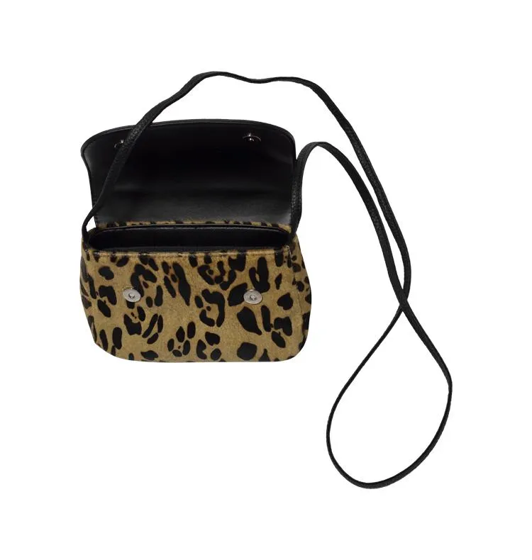 Wos Marianne veske leopard skinn 18 cm