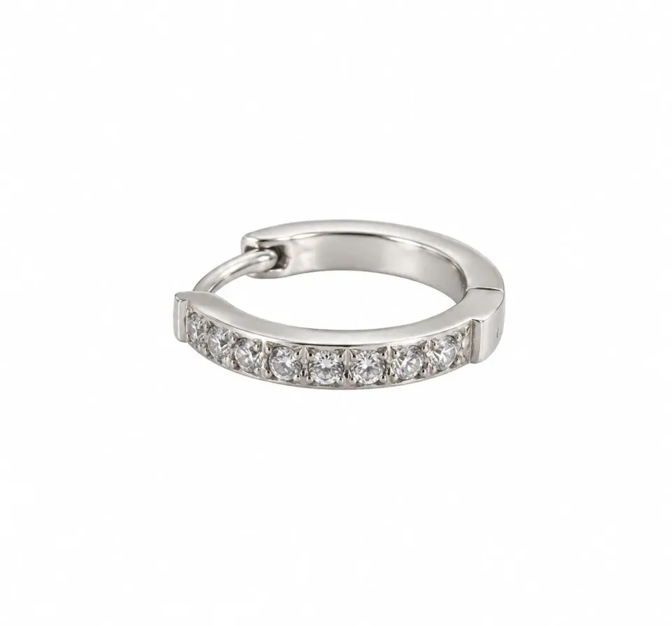 Wos UP Silver Hoop singeløredobb sølv glitter 15 mm