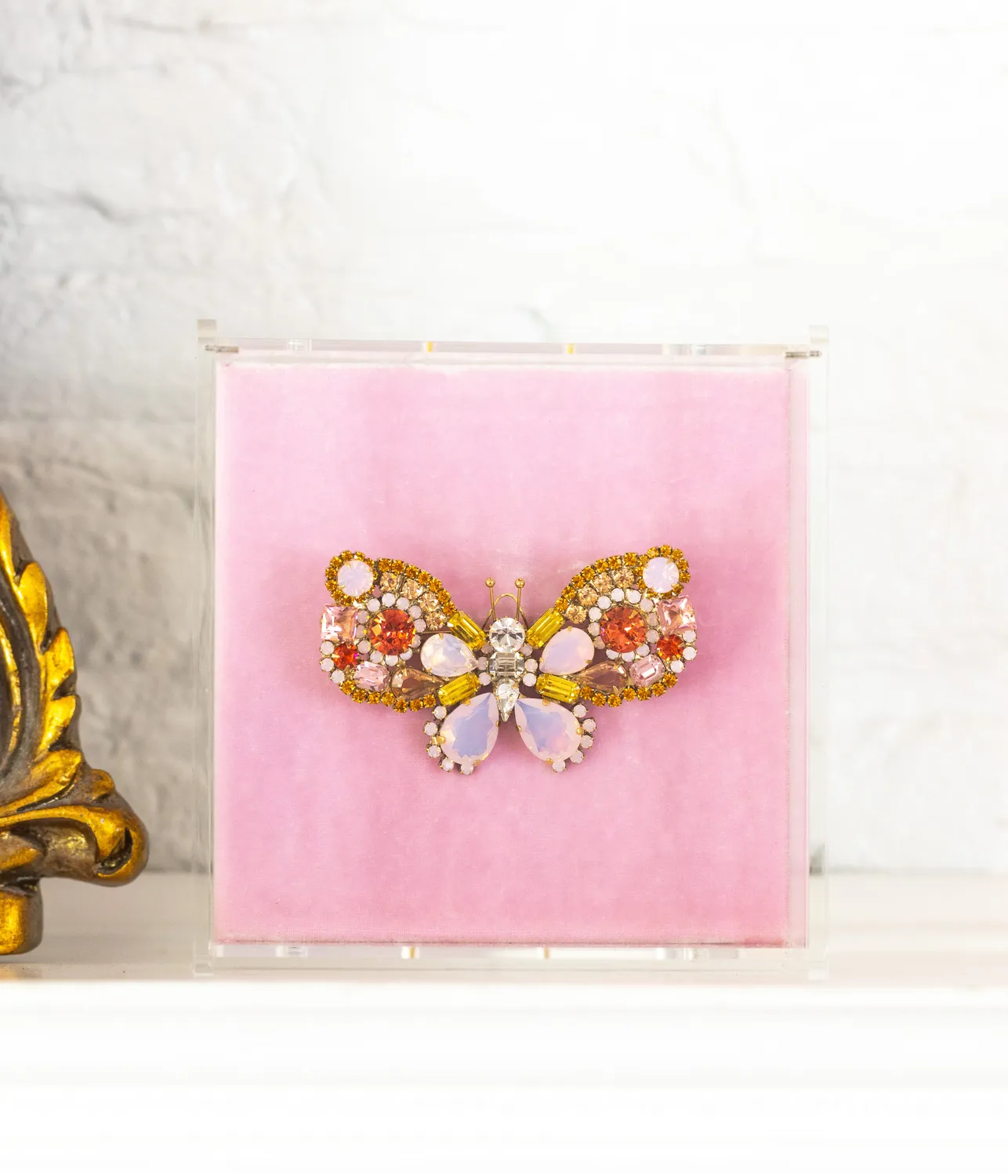 Loren Hope Butterfly brosje Rose Opal