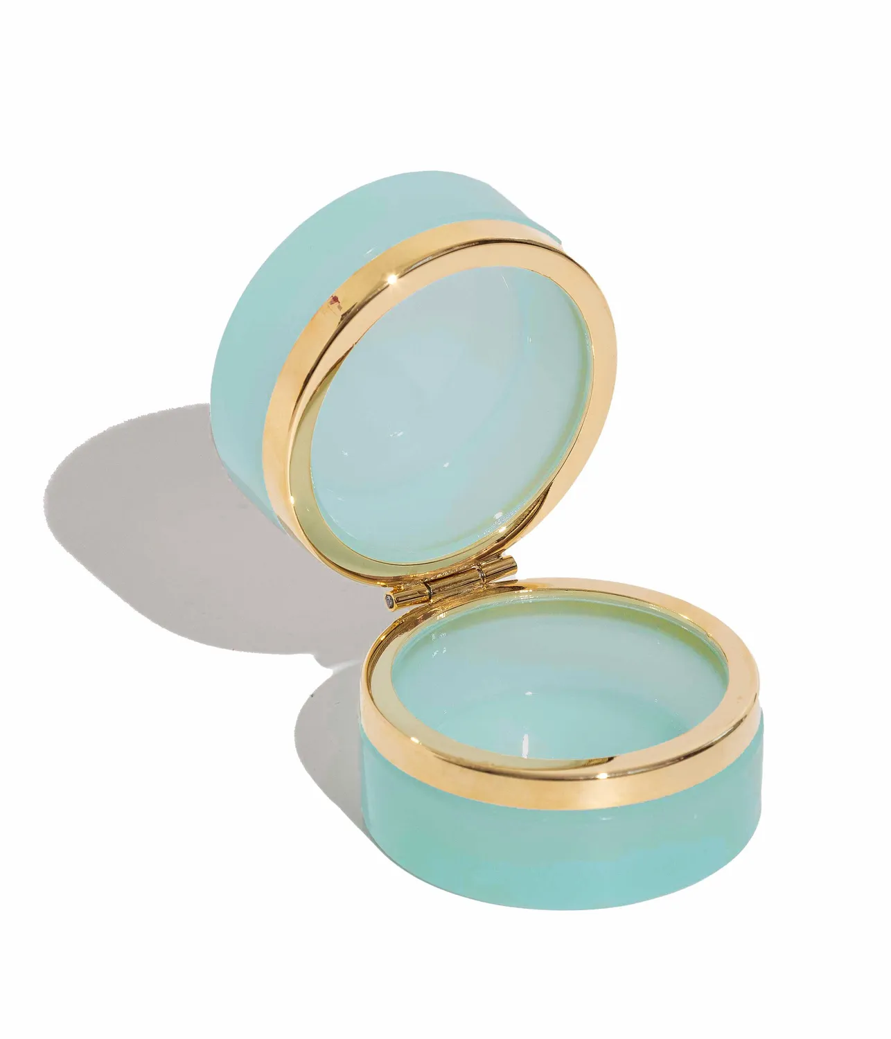 Loren Hope Small Round smykkeskrin Aqua glass
