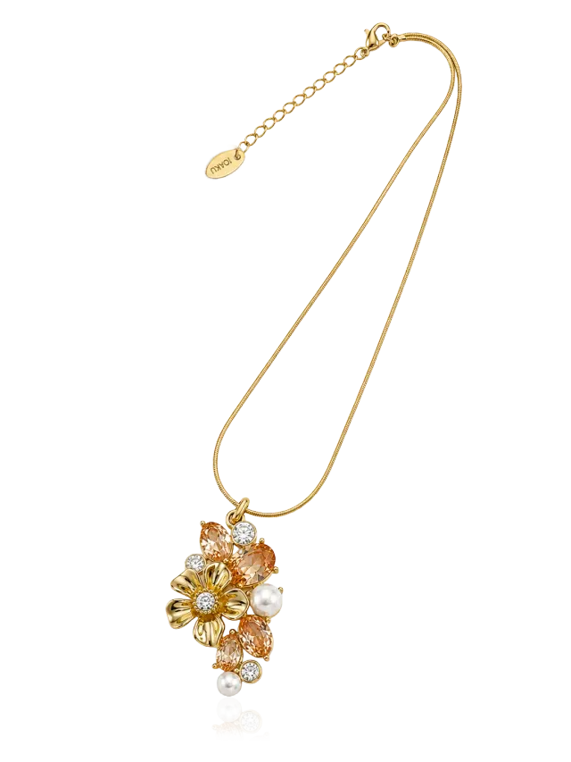 IOAKU La Fleur Sirène Garden Pendant halskjede champagne