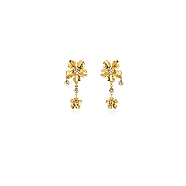 IOAKU La Fleur Detail Stud øredobber gull 4,5cm